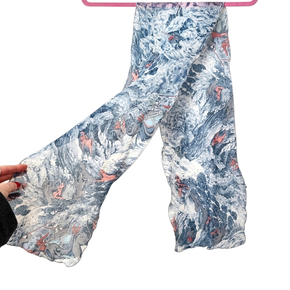 Vintage Accessories - VINTAGE 50s‎ dark and stormy hunting sheer scarf